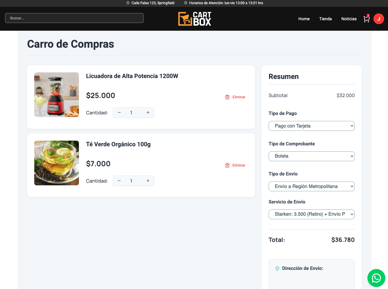CartBox Dashboard